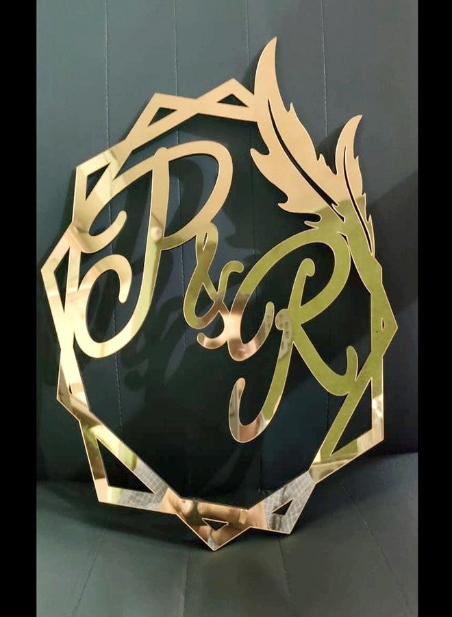 RAKTABEEJM Unique Gold Acrylic Couple Initials Customized Gift | Best for Marriage| Engagement| Wedding|Anniversary| For Bride & Groom| 12x12 Inch - Image 3